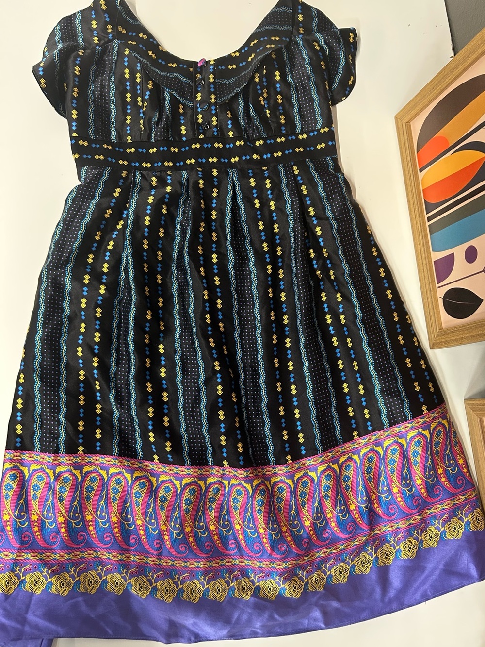 Betsey Johnson 100% silk strapless mini dress size 6